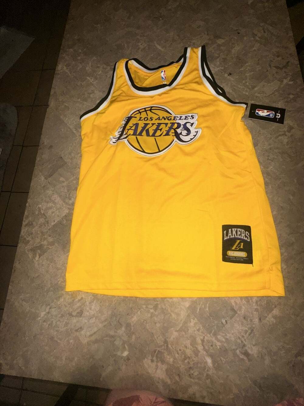 NBA Los Angeles Lakers Jersey Tank Top Yellow Men's Size S New with Tags